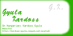 gyula kardoss business card